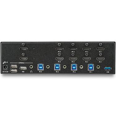 Comprar Conmutador KVM USB-C de 4 puertos HDMI y doble pantalla con hub USB integrado