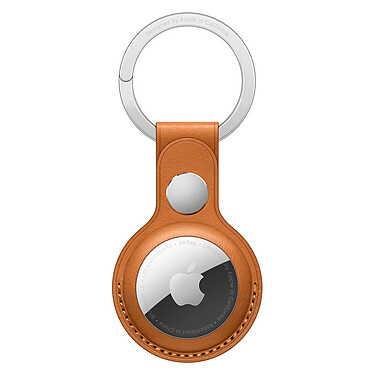 Apple AirTag Golden Brown Leather Key Ring