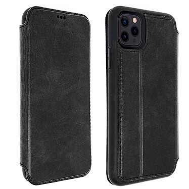 Akashi Italian Leather Folio Case Black iPhone 13 Pro Max