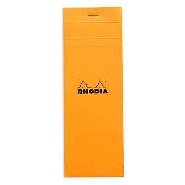  Rhodia Bloc N°8 Orange stapled on letterhead 7.4 x 21 cm small squares 5 x 5 mm 80 pages (x10)