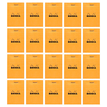 Rhodia Bloc N°10 Orange agrafé en-tête 5.2 x 7.5 cm petits carreaux 5 x 5 mm 80 pages (x20)