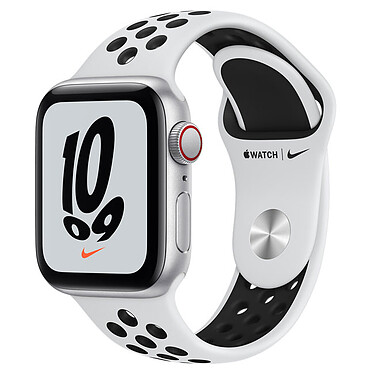 Apple Watch Nike SE GPS + Cellular Silver Aluminium Bracelet Sport Platine Pur/Noir 40 mm
