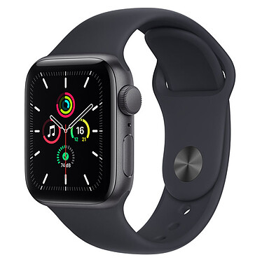 Apple Watch SE GPS Space Gray Aluminium Bracelet Sport Minuit 40 mm · Reconditionné