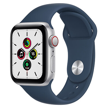 Apple Watch SE GPS + Cellular Silver Aluminium Sport Band Abyss Blue 40 mm