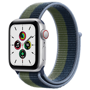 Apple Watch SE GPS + Cellular Argento Alluminio Sport Buckle Abyss Blue/Wild Green 40 mm