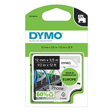 DYMO Flexible Nylon RHINO Tape - white 12 mm - 3.5 m