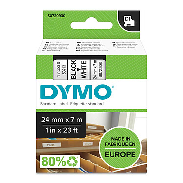 DYMO D1 Standard Tape - white/black 24 mm - 7 m