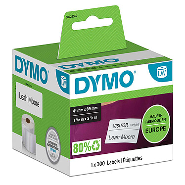 Dymo LabelWriter Etiquettes Badge Nominatif - 89 x 41 mm (pack de 300)
