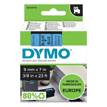 DYMO D1 Standard Tape black on blue 6 mm x 7 m