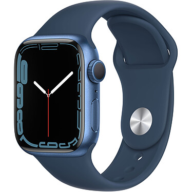 Apple Watch Series 7 GPS Aluminum Abyss Blue Sport Band 41 mm Montre connectée - Aluminium - Étanche - GPS - Cardiofréquencemètre - Écran OLED Retina Always On - Wi-Fi 4 / Bluetooth 5.0 - watchOS 8 - Bracelet  41 mm