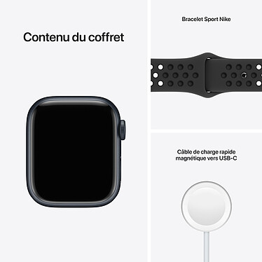 Acheter Apple Watch Nike Series 7 GPS Aluminium Minuit Bracelet Sport 41 mm