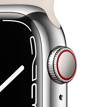 Avis Apple Watch Series 7 GPS + Cellular Silver Stainless Lumière Stellaire Bracelet Sport 41 mm