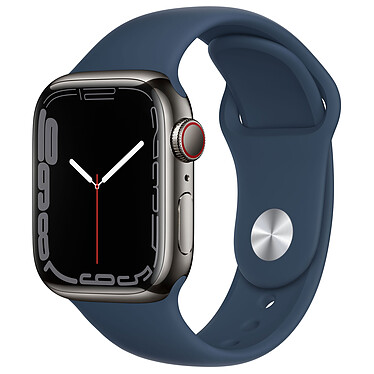 Apple Watch Series 7 GPS + Cellular Graphite Stainless Abyss Blue Sport Band 41 mm