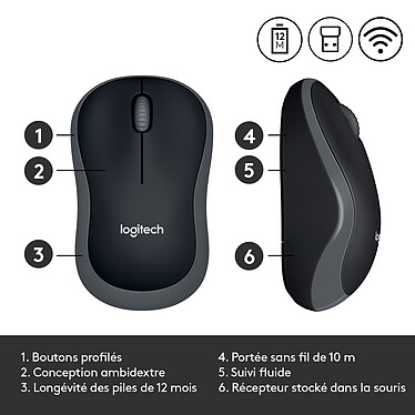 Avis Logitech Wireless Mouse M185 (Gris) (x5)