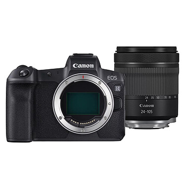 Canon EOS R + 24-105mm Appareil photo hybride plein format 30.3 MP - Vidéo 4K UHD - AF CMOS Dual Pixel - Ecran LCD tactile orientable 3.2" - Viseur OLED - Wi-Fi/Bluetooth + Objectif RF 24-105mm f/4-7.1 IS STM