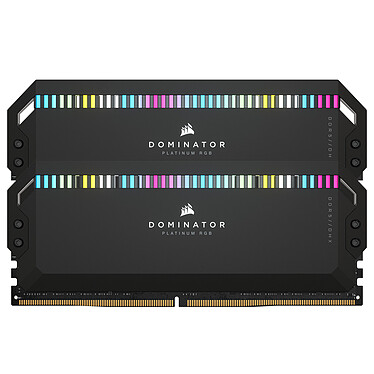 Corsair Dominator Platinum DDR5 RGB 64 Go (2 x 32 Go) 6000 MHz CL40 Noir