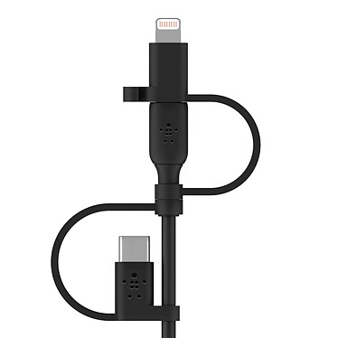 Review Belkin USB-A to USB-C and Lightning MFI Cable (black) - 1m