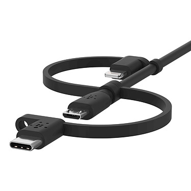 cheap Belkin USB-A to USB-C and Lightning MFI Cable (black) - 1m