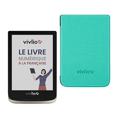 Vivlio Color + Pack d'eBooks OFFERT + Housse Verte Liseuse eBook Wi-Fi - Écran tactile HD couleur 6" - 16 Go - Batterie 1900 mAh - Pack eBooks offert + Housse de protection