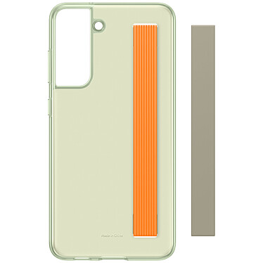 Cover trasparente con cordino verde oliva per Samsung Galaxy S21 FE