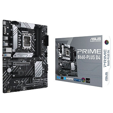 ASUS PRIME B660-PLUS D4 Carte mère ATX Socket 1700 Intel B660 Express - 4x DDR4 - M.2 PCIe 4.0 - USB 3.2 - PCI-Express 4.0 16x - LAN 2.5 GbE