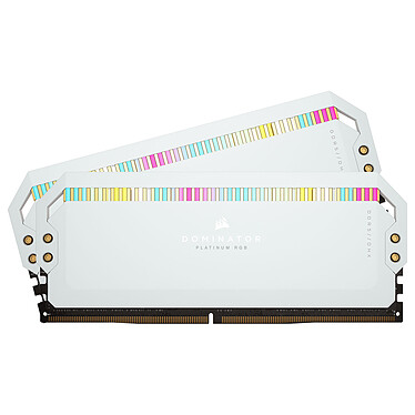 Corsair Dominator Platinum DDR5 RGB 32 Go (2 x 16 Go) 5600 MHz CL36 - Blanc Kit Dual Channel 2 barrettes de RAM DDR5 PC5-44800 - CMT32GX5M2B5600C36W