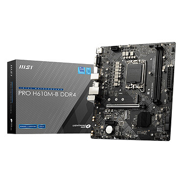 MSI PRO H610M-B DDR4 Carte mère Micro ATX Socket 1700 Intel H610 Express - 2x DDR4 - M.2 PCIe 3.0 - USB 3.0 - PCI-Express 4.0 16x