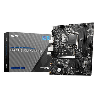 MSI PRO H610M-G DDR4 Carte mère Micro ATX Socket 1700 Intel H610 Express - 2x DDR4 - M.2 PCIe 3.0 - USB 3.0 - PCI-Express 4.0 16x