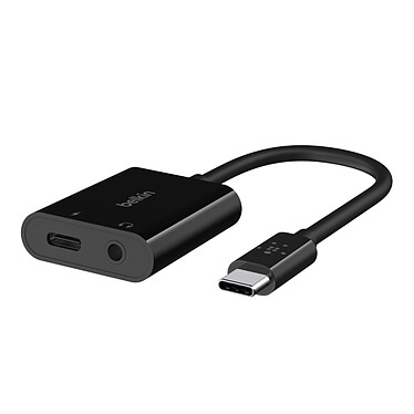 Belkin Adaptateur USB-C vers Jack et USB-C pour charge (Noir) Adaptateur USB-C audio + recharge (Noir)
