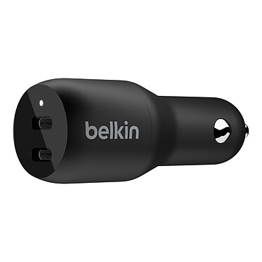 Belkin Boost Charger 2-Port USB-C PD Car Charger (36W) to Cigarette Lighter (Black)