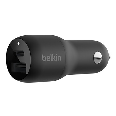 Belkin Boost Charger 2-Port USB-C PD (25W) + USB-A (12W) Car Charger to Cigarette Lighter (Black)