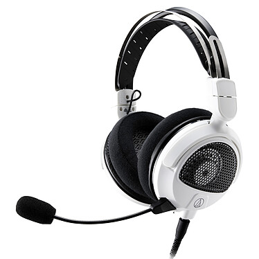 Audio-Technica ATH-GDL3 Blanc Micro-casque filaire pour gamer - Circum-aural ouvert - Microphone flexible et amovible - Jack 3.5 mm - PC / PS5 / Xbox Series
