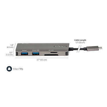 Adaptador multipuerto USB-C a HDMI 4K 30 Hz de StarTech.com, Hub USB de 3 puertos, SD/microSD y Power Delivery de 100W a bajo precio
