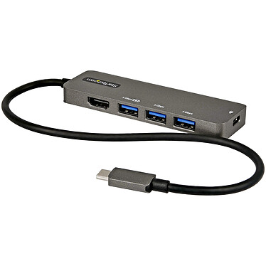 StarTech.com Multiport USB-C to HDMI 4K 60Hz Adapter, 4-port USB 3.0 Hub and 100W Power Delivery