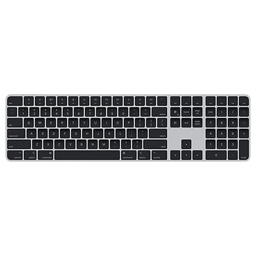 Apple Magic Keyboard avec Touch ID et pavé numérique Noir-US (MMMR3LB/A) Clavier sans fil avec pavé numérique Bluetooth rechargeable (QWERTY, Anglais US) pour Mac avec processeur Apple