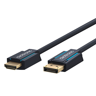 Clicktronic câble adaptateur actif DisplayPort / HDMI 2.0 (3 mètres) Câble adaptateur actif DisplayPort 1.2 mâle vers HDMI 2.0 mâle à hautes performances compatible Full HD (1080p) et Ultra HD 4K (2160p)