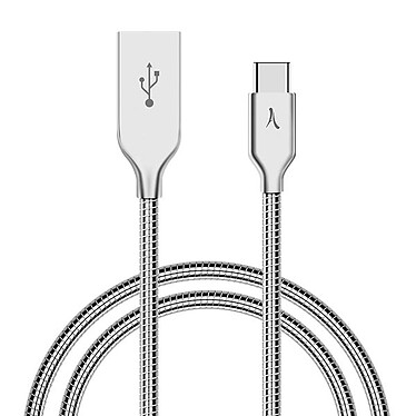 Akashi Câble USB-C Métal Incassable (Argent - 1m) pas cher