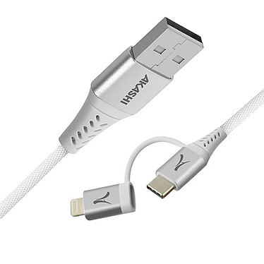 Cavo Akashi Mini 2-in-1 da USB-A a Lightning / USB-C
