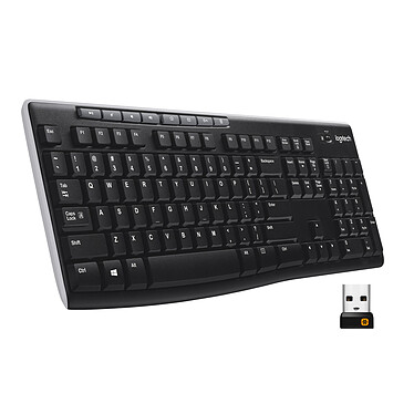 Logitech Wireless Keyboard K270 Clavier sans fil - résistant aux éclaboussures - AZERTY, Français