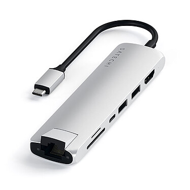 Satechi Hub USB-C Slim multiport 7-en-1 - Argent