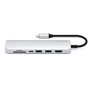 Nota Satechi Slim 7-in-1 Hub multiporta USB-C - Argento