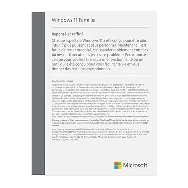 Avis Microsoft Windows 11 Famille - OEM (DVD)