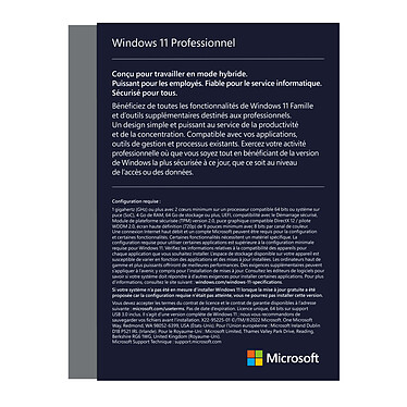 Avis Microsoft Windows 11 Professionnel For Workstation 64 bits - OEM (DVD)
