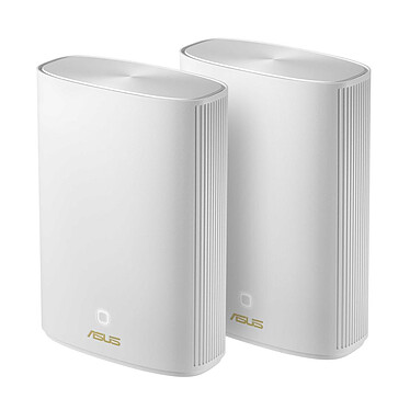 ASUS ZenWiFi AX Hybrid (XP4) blanc x2 2 Routeurs sans fil WiFi 6 AX Hybrid Bi Band 1800 Mbps (1201 Mbit/s + 574 Mbit/s) MU-MIMO avec 2 ports LAN 10/100/1000 Mbps + 1 port WAN 2.5 Gbps avec réseau CPL HomePlug AV2 1300 Mbps intégré