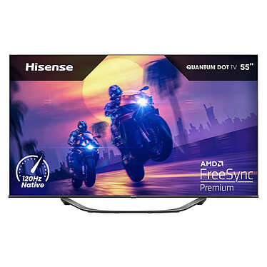 Hisense 55U7HQ Téléviseur QLED 4K 55" (140 cm) - 100 Hz - Full LED Local Dimming - Dolby Vision IQ/HDR10+ - Wi-Fi/Bluetooth - Alexa/Google Assistant - 2x HDMI 2.1 - FreeSync Premium - Son 2.0 20W Dolby Atmos