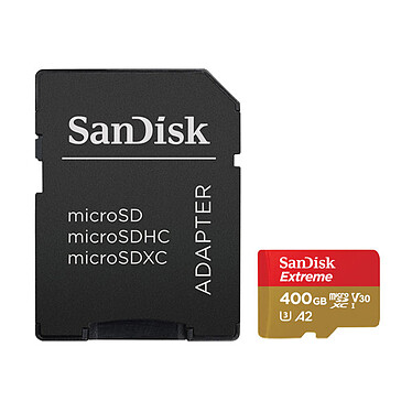 SanDisk Extreme microSDXC UHS-I U3 400 Go + Adaptateur SD