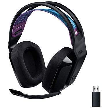 Logitech G G535 (Noir) Casque gaming sans fil - circum-aural fermé - technologie sans fil Lightspeed - microphone unidirectionnel - compatible PC, PlayStation 4, PlayStation 5