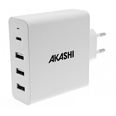 Akashi Chargeur Secteur 60W 6A USB-C + 3x USB-A Chargeur secteur 60W 6A USB-C + 3x USB-A