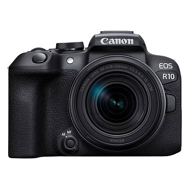 Canon EOS R10 + 18-150 mm Appareil photo hybride APS-C 24.2 MP - Vidéo 4K 30p - AF CMOS Dual Pixel II - Ecran LCD tactile orientable 3" - Viseur OLED - Wi-Fi/Bluetooth + Objectif stabilisé RF-S 18-150mm f/3.5-6.3 IS STM