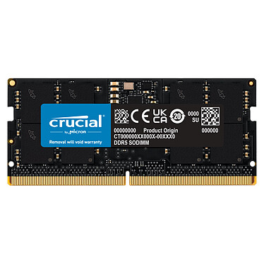 Crucial SO-DIMM DDR5 16 Go 4800 MHz CL40 1Rx8 RAM DDR5 PC5-38400 - CT16G48C40S5